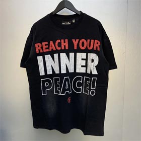 Hell Star Slogan gedruckt gewaschen Spray-Effekt T-Shirt-1637