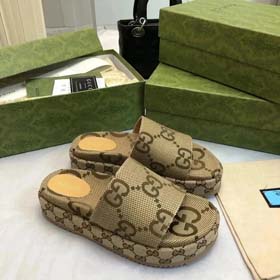 GUCCI ein Wort neue Pantoffeln gestickt dick-Sohle höhenverstärkende Plattform Kuchen Paare (37 Stil