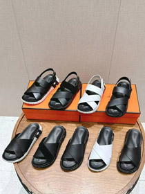 Hermes Kalbsleder Runde Zehe offene Zehe Sandalen-5569  