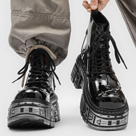 Stella Weisz Retro Mode Dunkel Motorrad Martin Stiefel-5598  