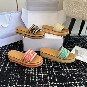 Dior neue offene Zehen gestickte Plattform Sandalen-5705  