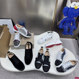 CL Lupitin besagte Low-Top-Sneakers mit Strass und roten Sohlen-5718  