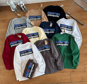 Patagonien klassisches lockeres Crew-Hals langärmeliges gedrucktes T-Shirt-5878  