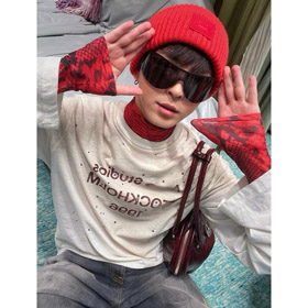 Acne Studios Strass-verschönert Langärmeliges T-Shirt-5949  