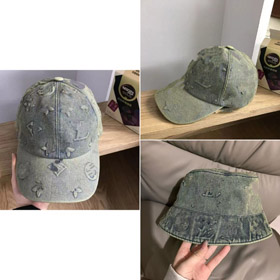 Louis Vuitton LV gewaschen Denim Baseball Cap-5976  
