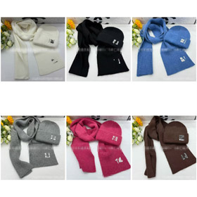 Miu Miu neues Kaninchenfell warmer Strickhut und Schal Set-5977  