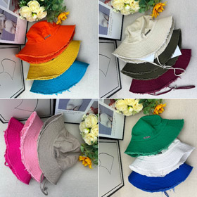 Jacquemus geschliffene Kante Breitrand Eimer Hut mit Schnüre-5982  