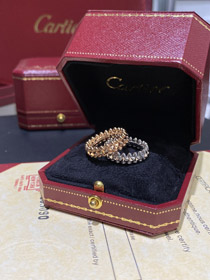 Cartier Gold und weißer Nietring-3589