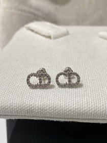 Dior klassische Strass Ohrringe-3603