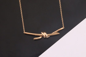 Tiffany rose gold bogen halskette schlüsselkette-3677