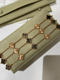 Van Cleef & Arpels Rose Gold Grau Perlmutt Laser Fünf-Blumen-Armband-3688