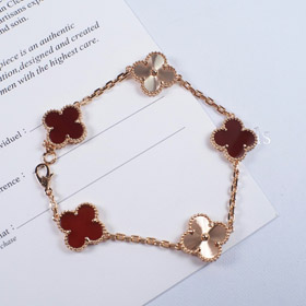 Van Cleef & Arpels Rote Agat Laser Blume Armband-3690