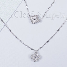 Van Cleef & Arpels Voll Diamant Vierblatt Kleefer Halskette Armband-3696