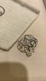Hermes Schwein Nase Drei-Schicht Kette Sterling Silber offenen Ring-3713