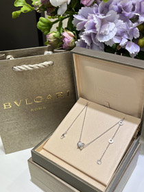 Bulgari weiße volle Diamant Frühling Taille Halskette-3715