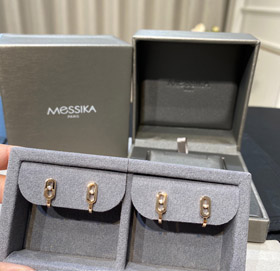 Messika rose gold voll diamant schiebende Ohrringe-3838
