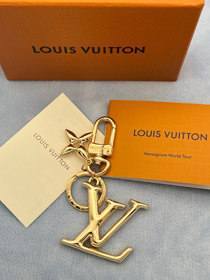 Louis Vuitton LV Gold Metall Buchstabe Logo Schlüsselanhänger-3867