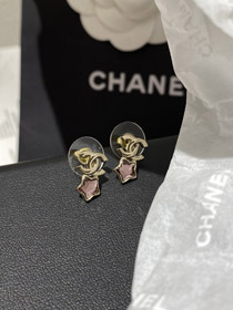 Chanel rosa Stern Licht Gold Ohrringe-3929