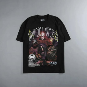 Darc Wölfe Oversized Kurzarm T-Shirt-2757  